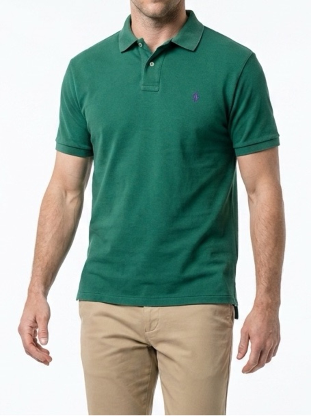 Polo Ralph Lauren Men's Green Polo Shirt Size 44 in Short Sleeve Casual - L